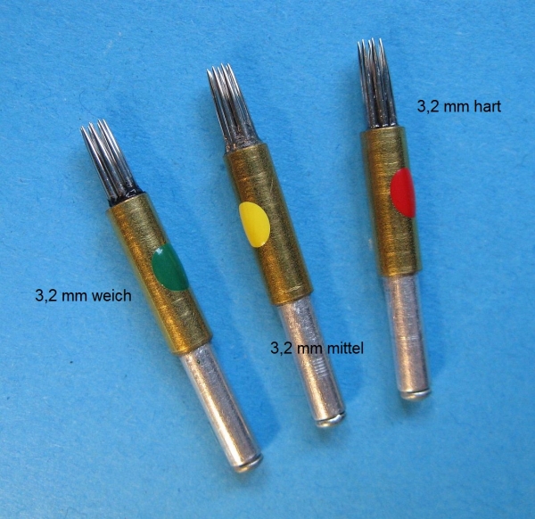 SISMO-Mehrnadelkopf für DREMEL Engraver, 3.2 mm Breite, verschiedene Härten